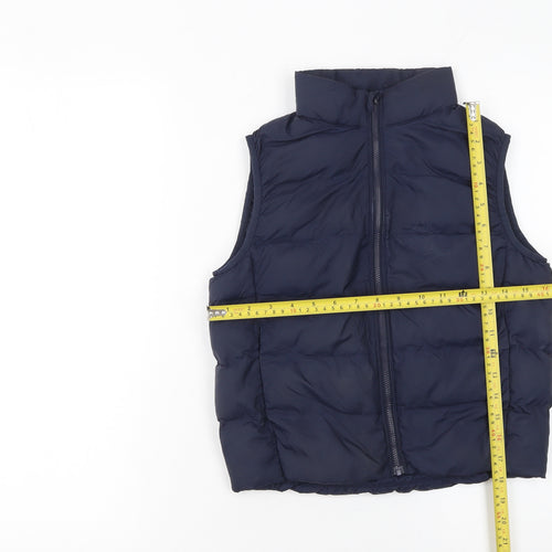 UNIQLO Boys Blue Puffer Waistcoat 7-8 Years Lightweight Quilted Gilet