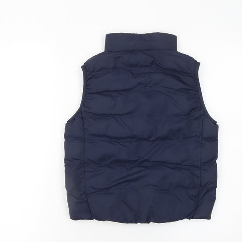 UNIQLO Boys Blue Puffer Waistcoat 7-8 Years Lightweight Quilted Gilet