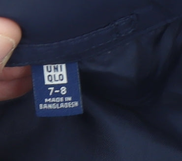 UNIQLO Boys Blue Puffer Waistcoat 7-8 Years Lightweight Quilted Gilet