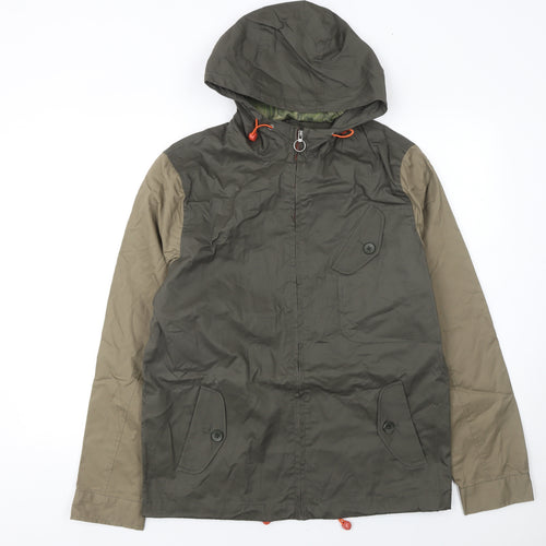 River Island Men's Green Hooded Cotton Windbreaker Jacket Size M