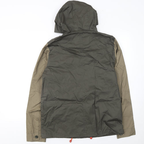 River Island Men's Green Hooded Cotton Windbreaker Jacket Size M