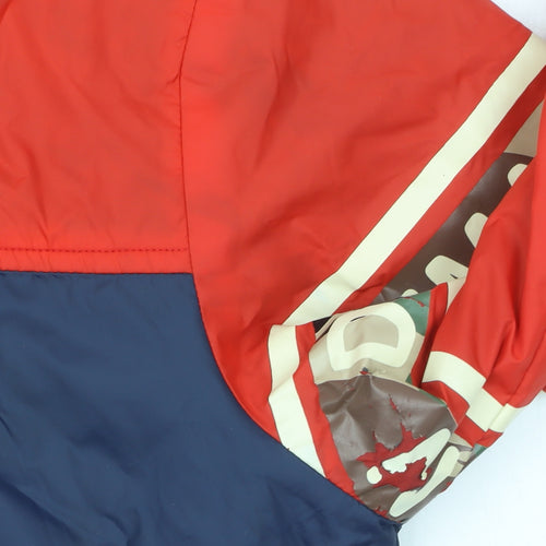 Deeman Boys Red Blue Hooded Windbreaker Jacket 13-14 Years Full Zip Casual