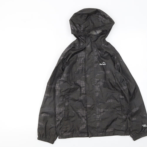 Peter Storm Boys Black Camouflage Hooded Waterproof Rain Coat 9-10 Years