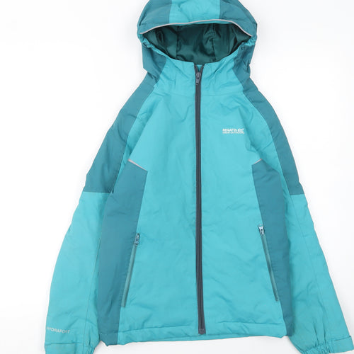 Regatta Boys Blue Waterproof Hooded Rain Coat Jacket 9-10 Years