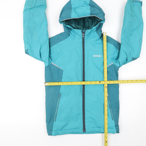 Regatta Boys Blue Waterproof Hooded Rain Coat Jacket 9-10 Years