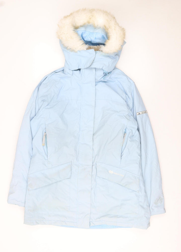 Dare 2b Women's Blue Waterproof Fur Trim Hooded Parka Coat UK 14