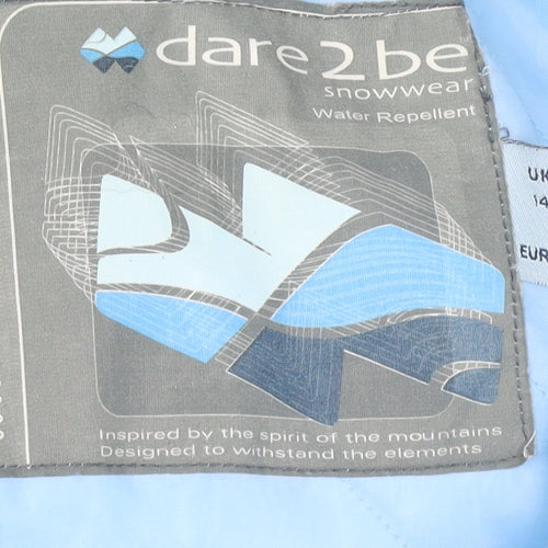 Dare 2b Women's Blue Waterproof Fur Trim Hooded Parka Coat UK 14