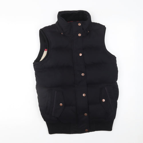 Fat Face Women Black Size 8 Puffer Waistcoat Down Filled Gilet