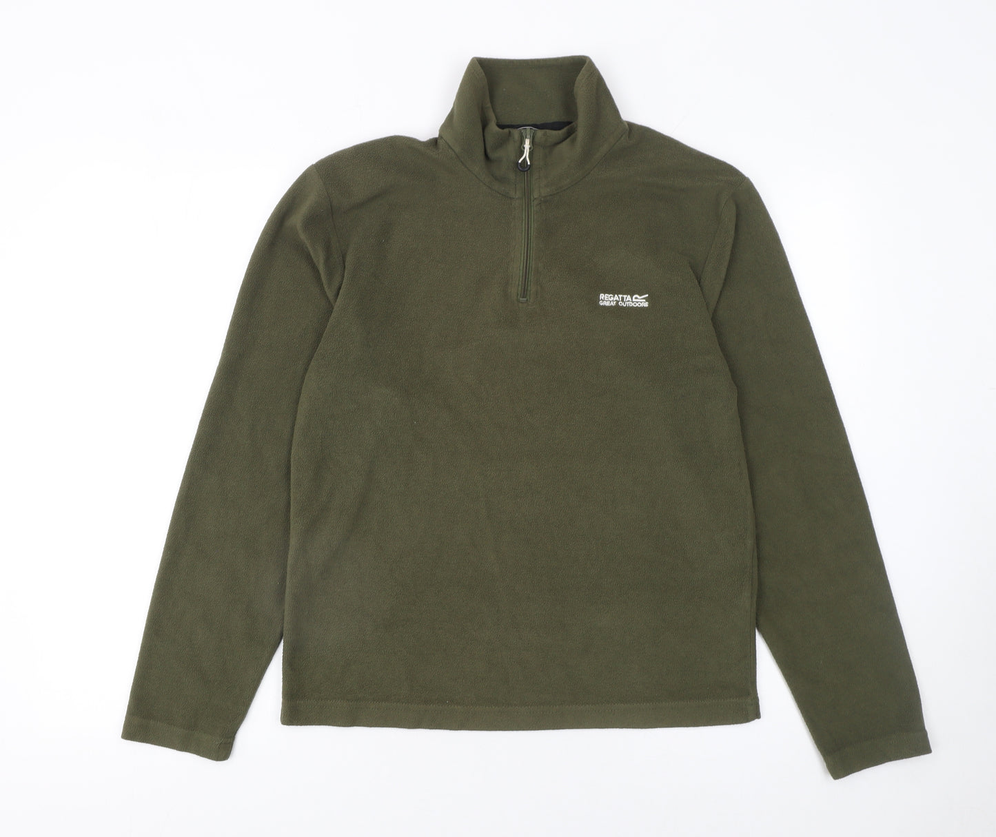 Regatta Mens Green Fleece 1/4 Zip Pullover Sweatshirt Size S