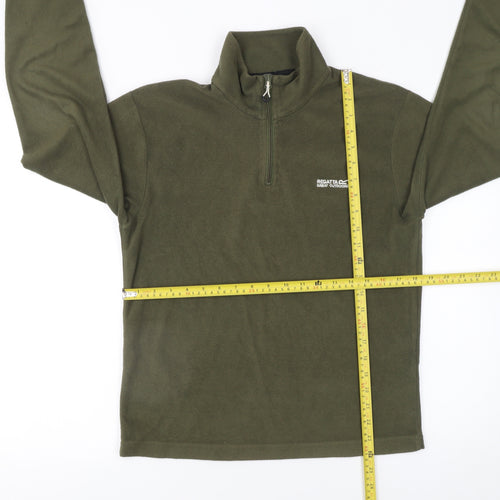 Regatta Mens Green Fleece 1/4 Zip Pullover Sweatshirt Size S