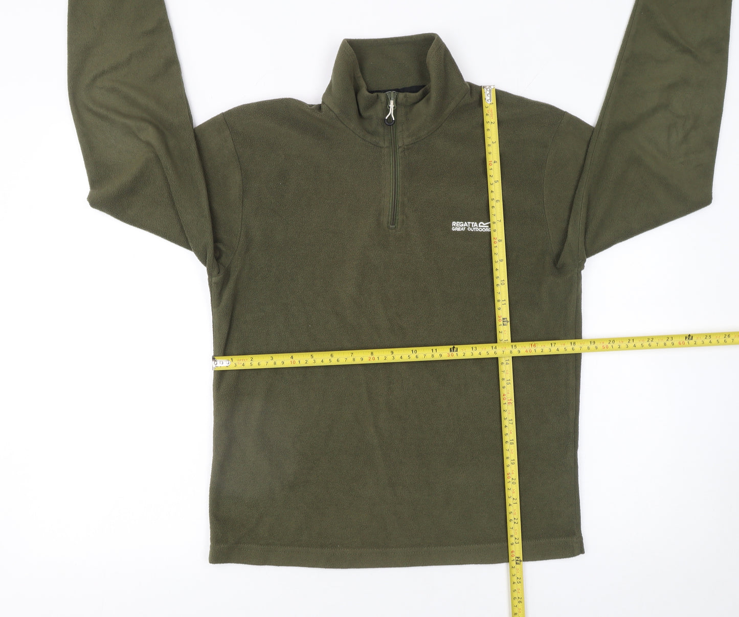 Regatta Mens Green Fleece 1/4 Zip Pullover Sweatshirt Size S