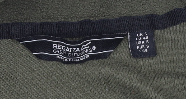 Regatta Mens Green Fleece 1/4 Zip Pullover Sweatshirt Size S