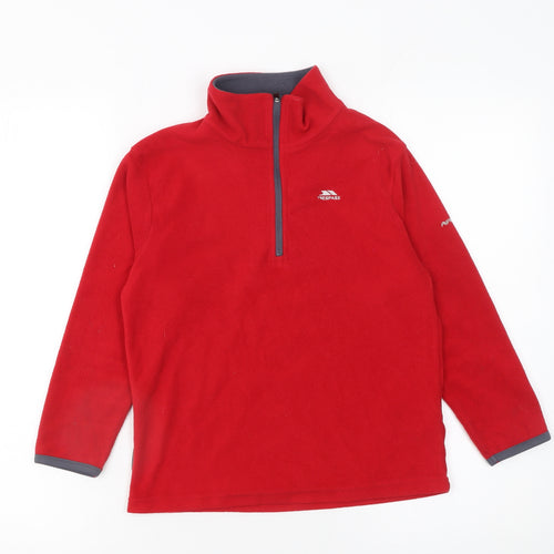 Trespass Boys Red Fleece Half Zip Pullover Sweatshirt 9-10 Years