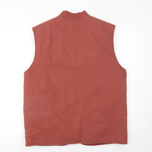 ASOS DESIGN Men's Brown Cotton Nylon Zip Waistcoat Size S 38in