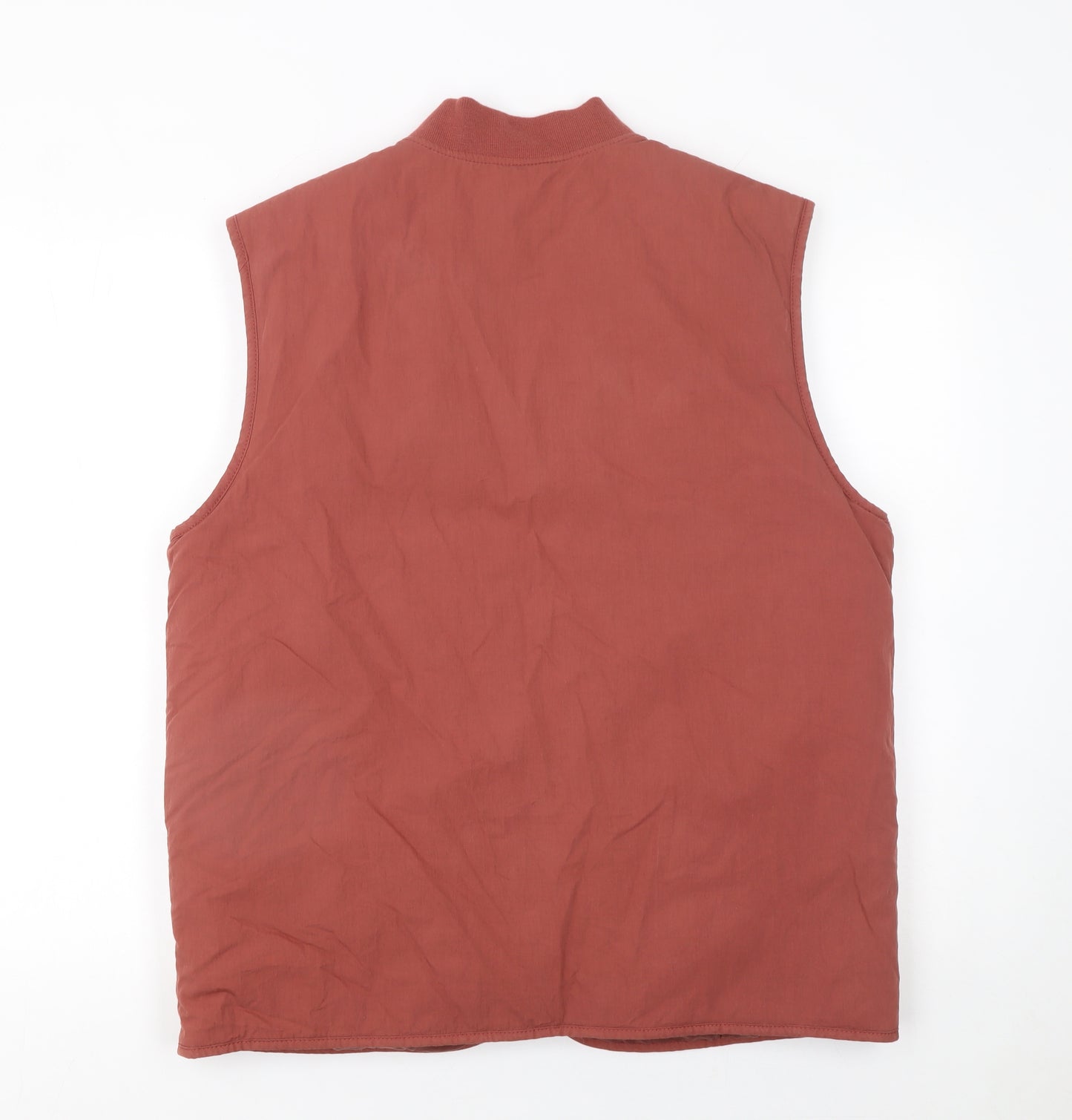 ASOS DESIGN Men's Brown Cotton Nylon Zip Waistcoat Size S 38in