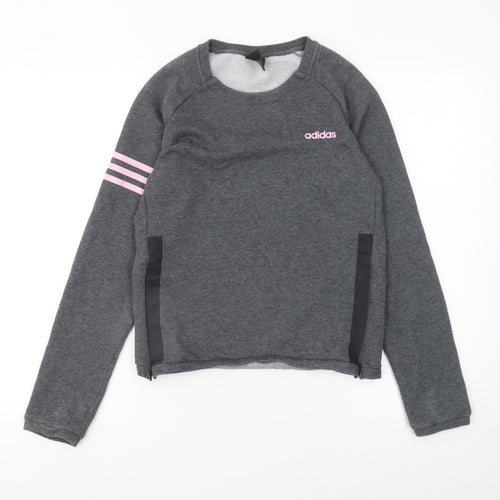Adidas Womens Grey Climalite Sweatshirt S B10 Pullover Long Sleeve