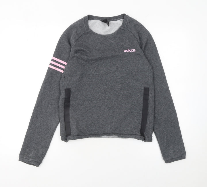 Adidas Womens Grey Climalite Sweatshirt S B10 Pullover Long Sleeve