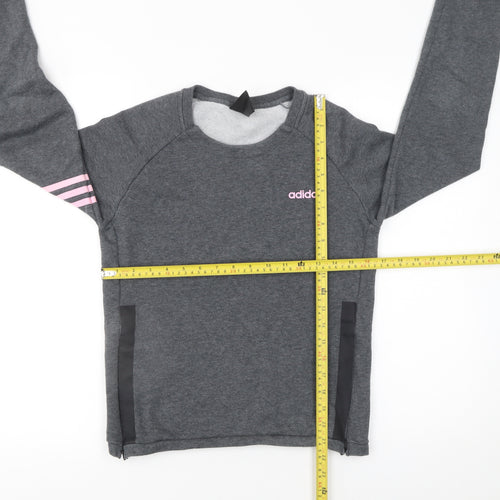 Adidas Womens Grey Climalite Sweatshirt S B10 Pullover Long Sleeve