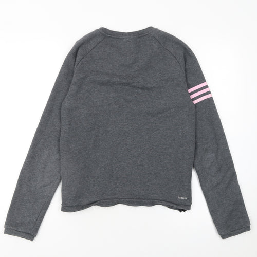 Adidas Womens Grey Climalite Sweatshirt S B10 Pullover Long Sleeve