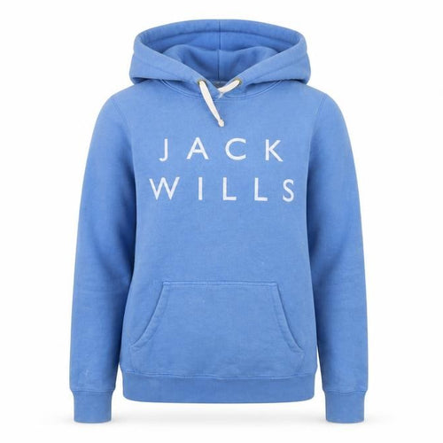 Jack Wills Women Blue UK 6 Pullover Hoodie with Logo Print