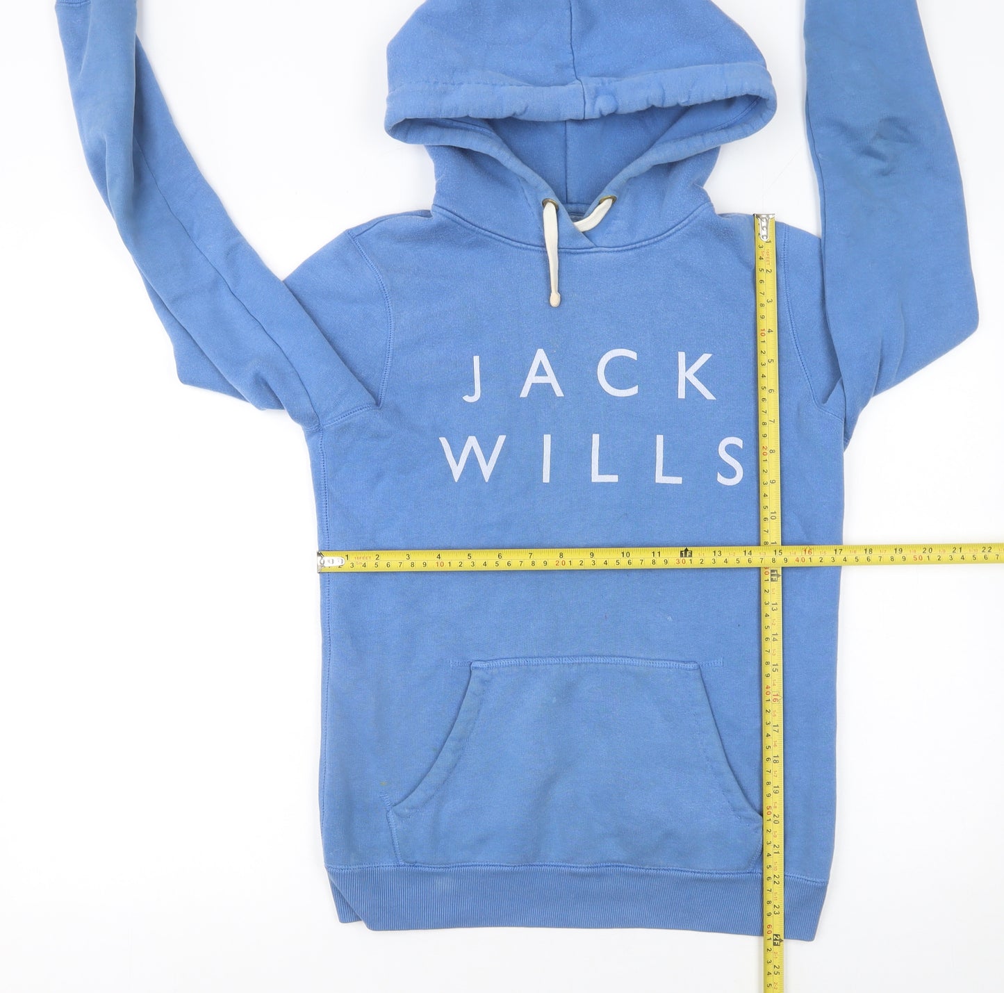 Jack Wills Women Blue UK 6 Pullover Hoodie with Logo Print