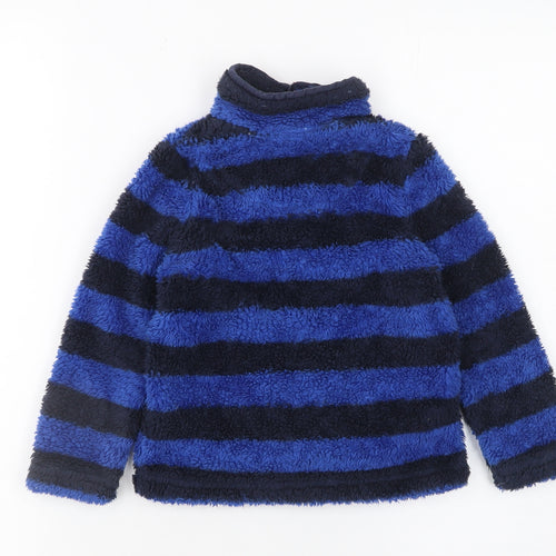 Joules Boys Blue Striped Fleece 1/4 Zip Jacket 3 Years
