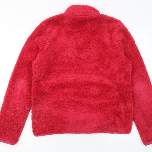 TRU Collection Womens Red Fleece 1/4 Zip Pullover Sweatshirt M