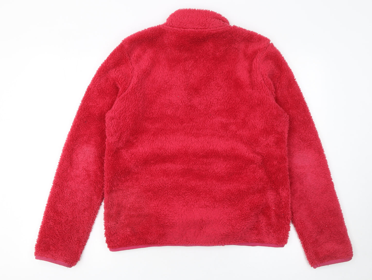 TRU Collection Womens Red Fleece 1/4 Zip Pullover Sweatshirt M