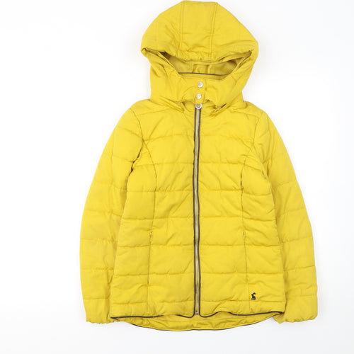 Joules Girls Yellow Hooded Puffer Jacket 10 Years Lightweight Winter Coat