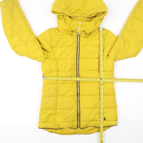 Joules Girls Yellow Hooded Puffer Jacket 10 Years Lightweight Winter Coat
