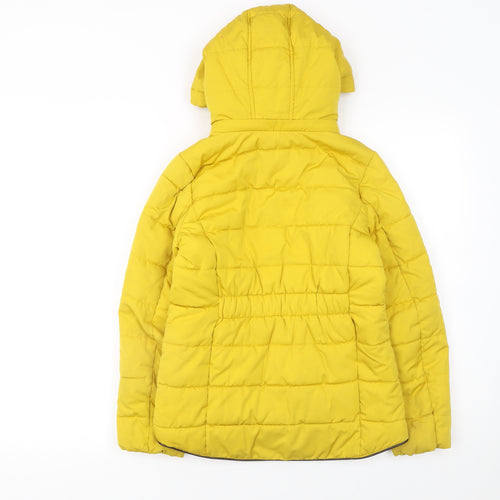 Joules Girls Yellow Hooded Puffer Jacket 10 Years Lightweight Winter Coat