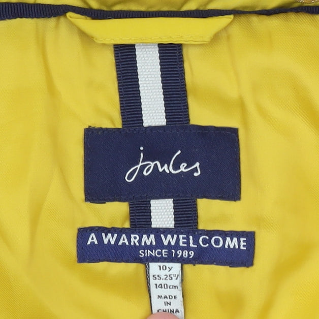 Joules Girls Yellow Hooded Puffer Jacket 10 Years Lightweight Winter Coat