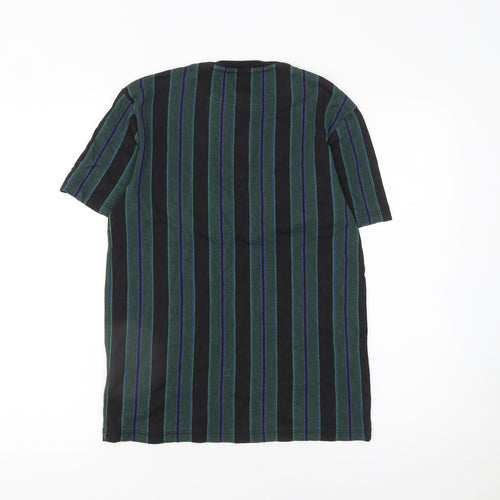 River Island Men's Multicoloured Striped Cotton T-Shirt XS