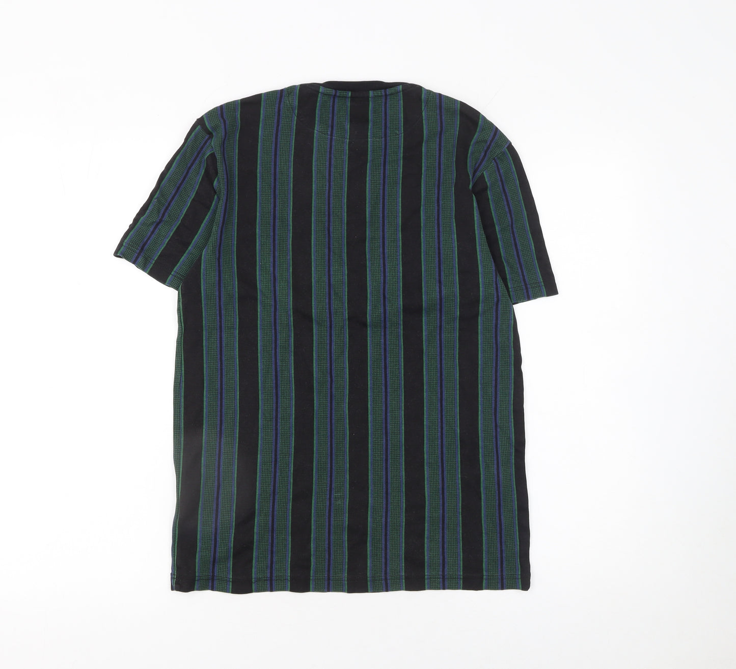 River Island Men's Multicoloured Striped Cotton T-Shirt XS
