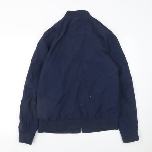 Jack & Jones Men's Blue Bomber Jacket L Lightweight Full Zip