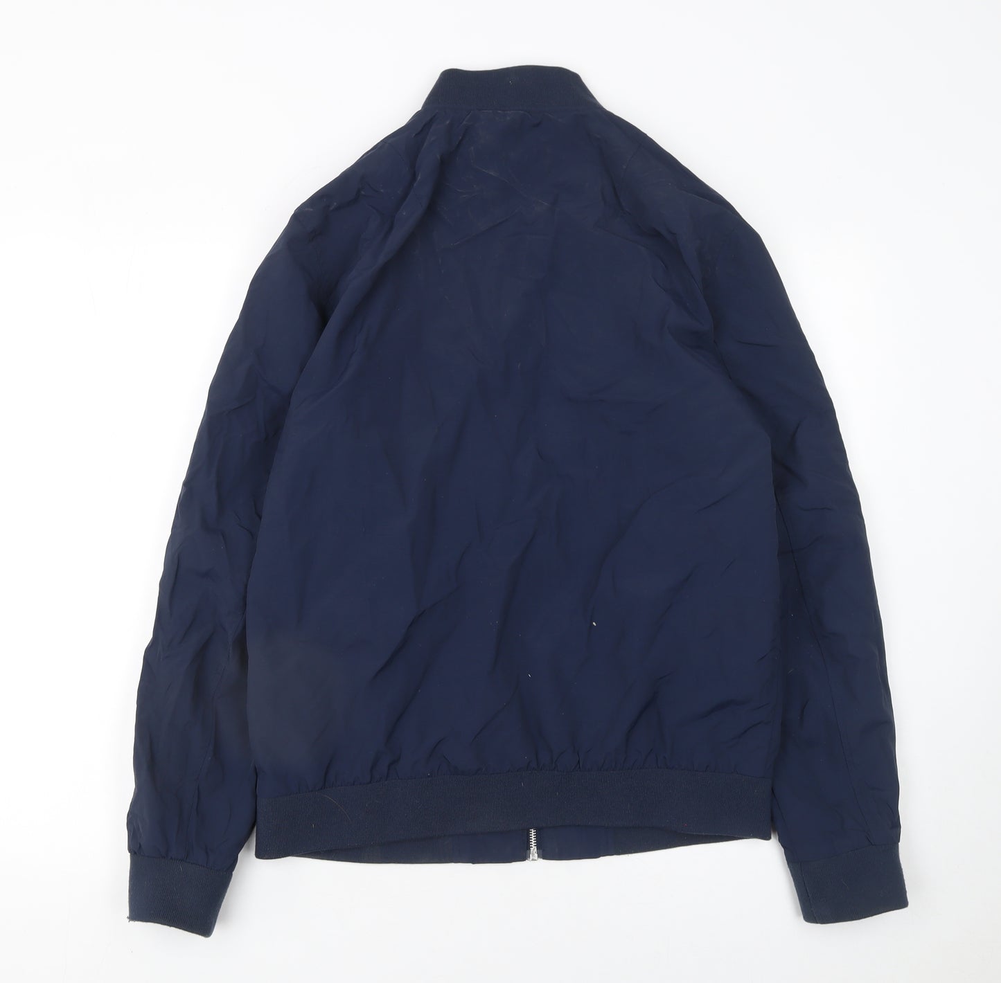 Jack & Jones Men's Blue Bomber Jacket L Lightweight Full Zip