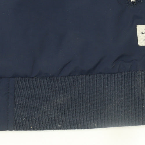 Jack & Jones Men's Blue Bomber Jacket L Lightweight Full Zip