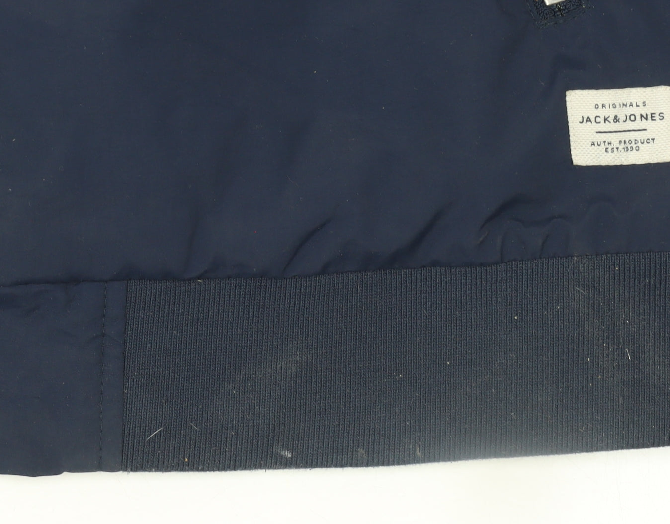 Jack & Jones Men's Blue Bomber Jacket L Lightweight Full Zip
