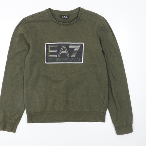 Emporio Armani EA7 Men's Green Crew Neck Sweatshirt Size S