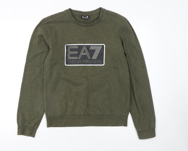 Emporio Armani EA7 Men's Green Crew Neck Sweatshirt Size S