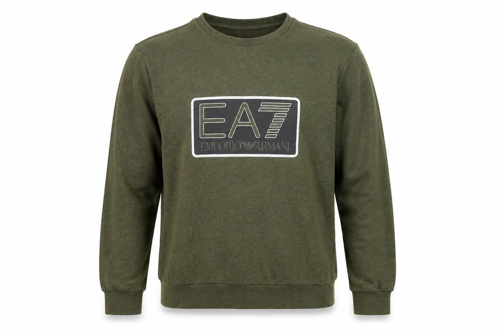 Emporio Armani EA7 Men's Green Crew Neck Sweatshirt Size S