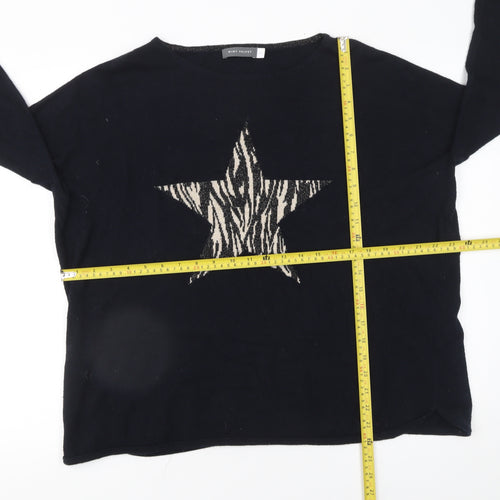 Mint Velvet Women's Black XS Wool Cashmere Star Jumper