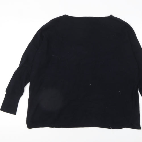Mint Velvet Women's Black XS Wool Cashmere Star Jumper