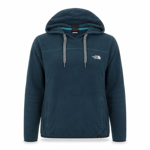 The North Face Womens Blue Pullover Hoodie Fleece M Relaxed Fit