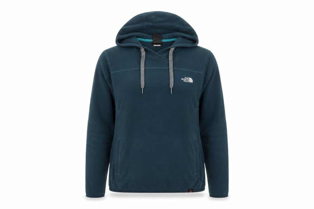 The North Face Womens Blue Pullover Hoodie Fleece M Relaxed Fit