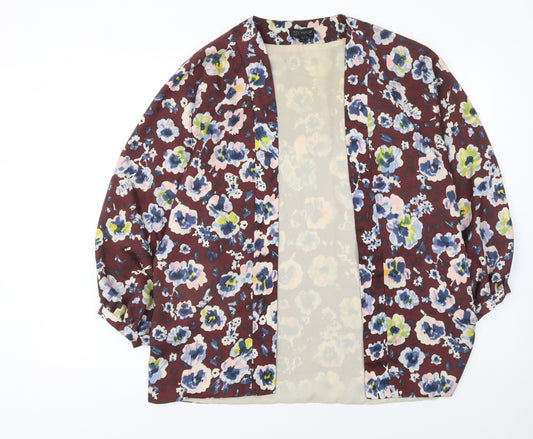 Topshop Women’s Multicoloured Floral Kimono Style Blazer Size 12