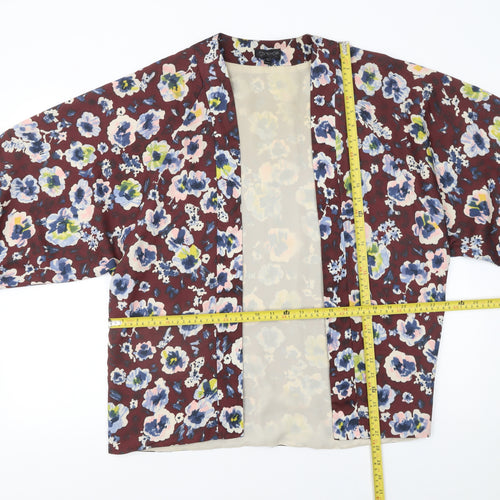 Topshop Women’s Multicoloured Floral Kimono Style Blazer Size 12