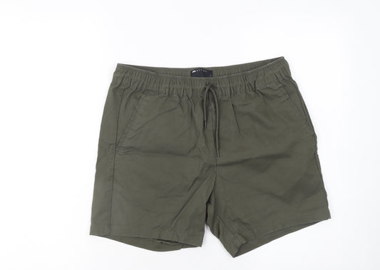 ASOS Design Men's Green Chino Shorts S 32W Casual Elastic Waist