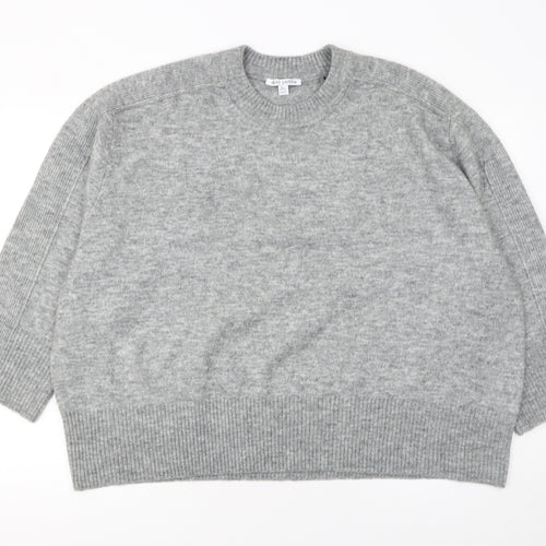 Next Petite Women's Grey Wool Blend Crew Neck Jumper XL