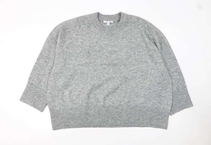Next Petite Women's Grey Wool Blend Crew Neck Jumper XL